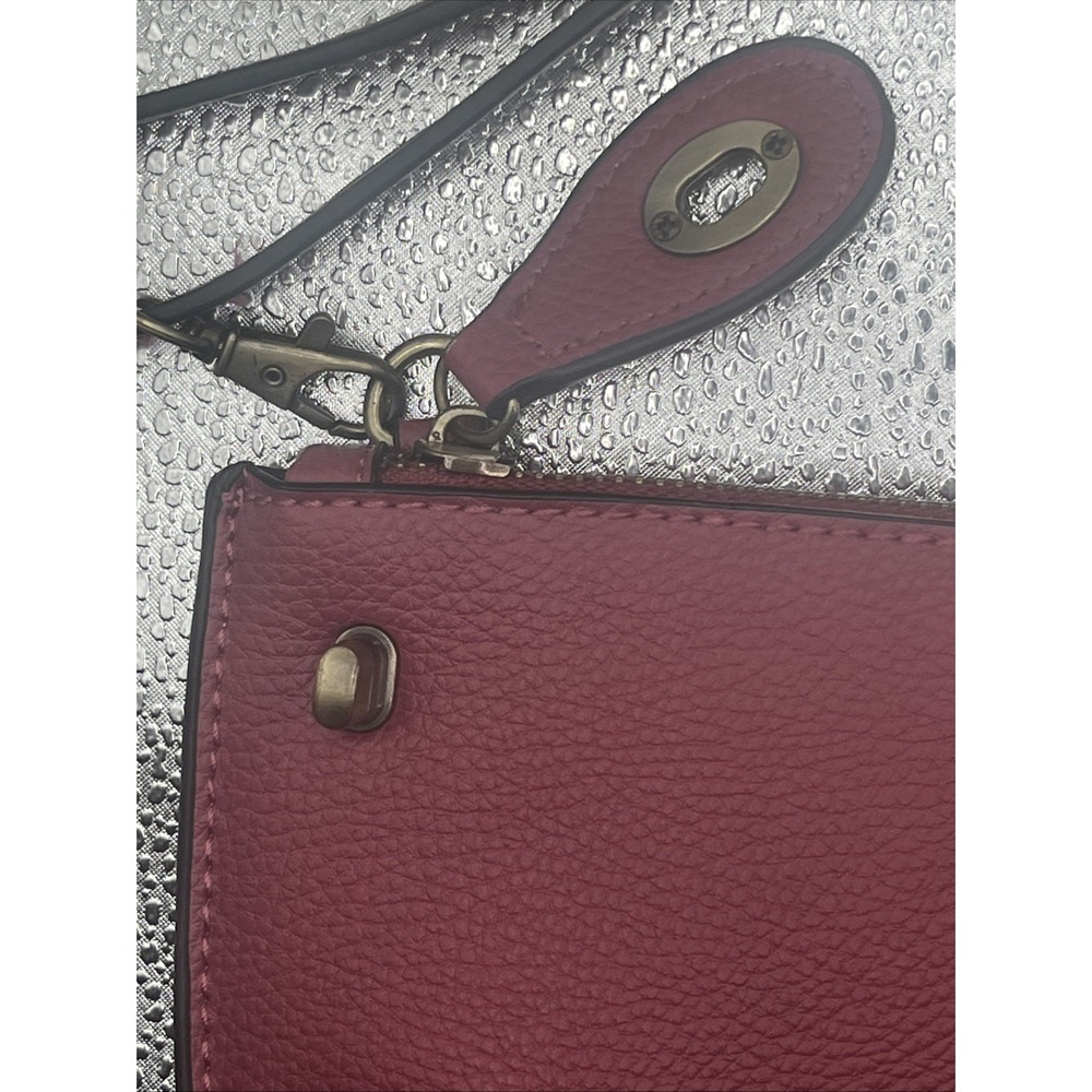 Joy Susan Women's Vegan Leather Wristlet Crossbody Clutch Bag Hot Pink W/ strap - Picture 8 of 16